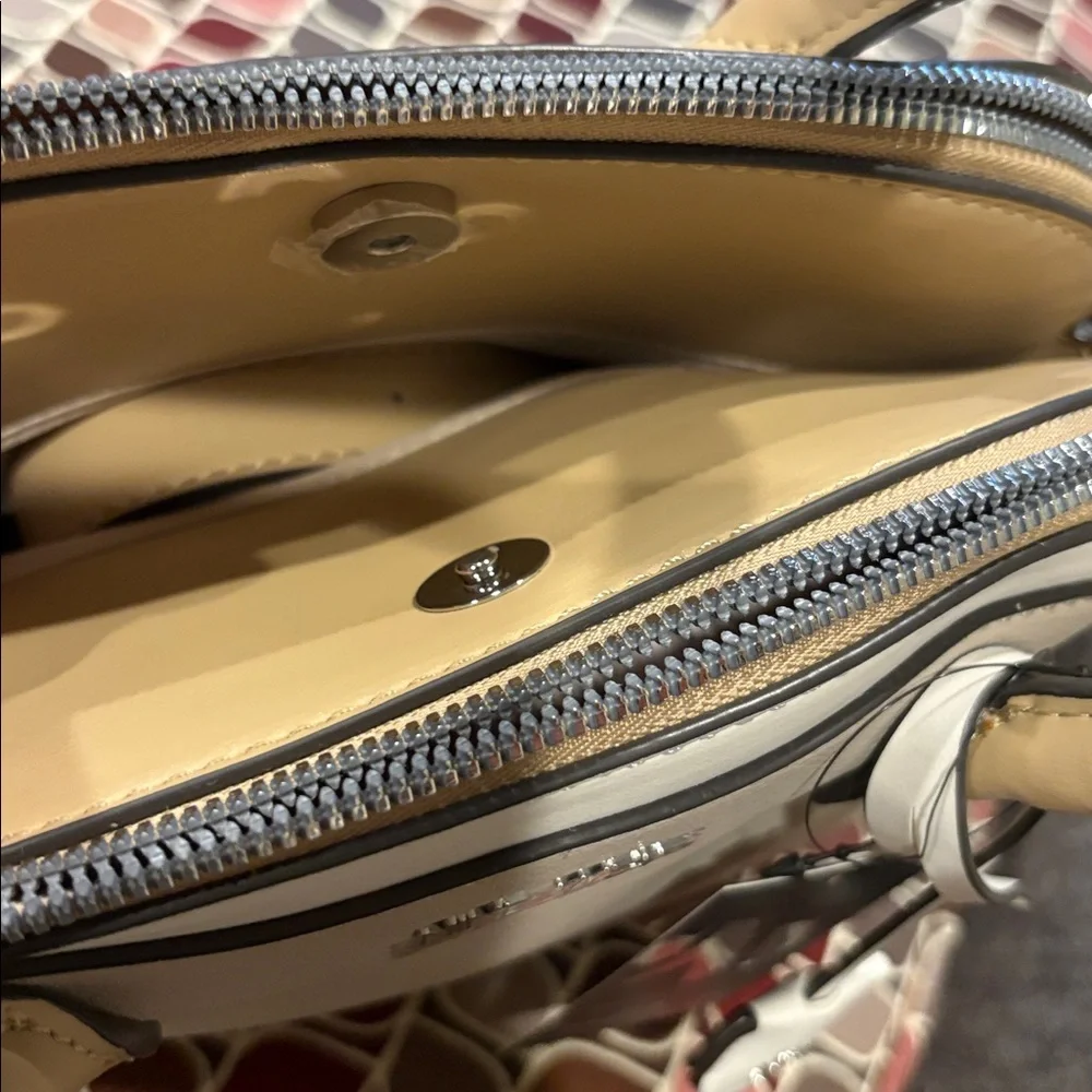 NWT Nine West Gertrude 3 Compartment Color Block Dome Satchel